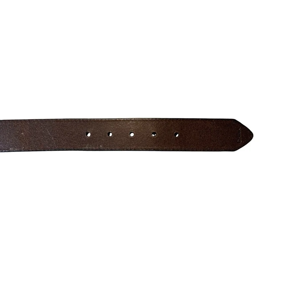 Men's Brown Leather Belt with Camo Inserts Deer Hunter Elk Casual   Waist 33-37